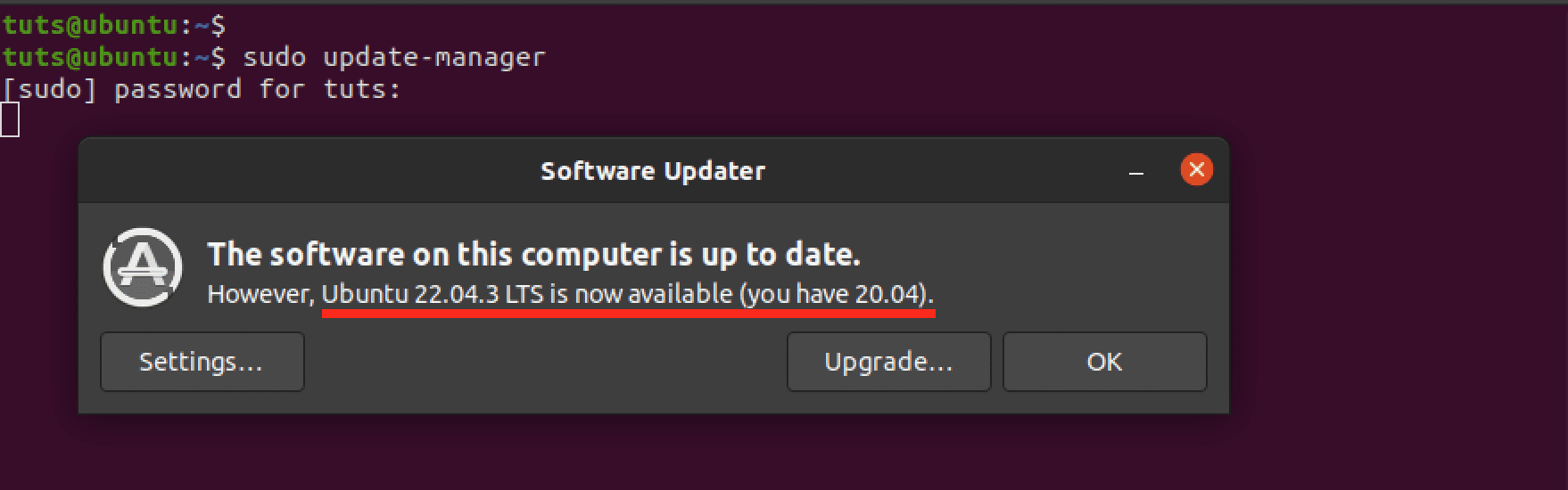 upgrade notification