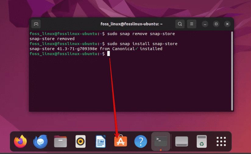 reinstalling ubuntu software center on ubuntu 22.04 lts