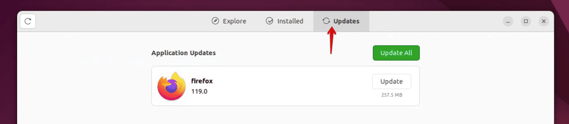updates tab in ubuntu software