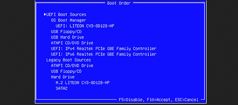 hp boot order
