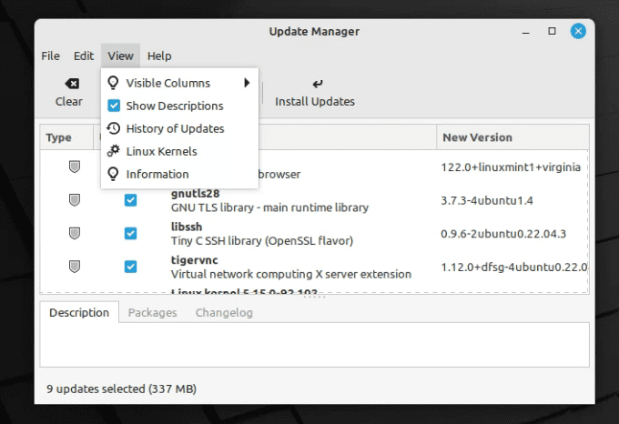 linux mint update manager