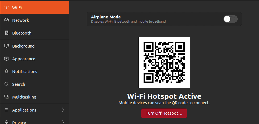 wifi hotspot active