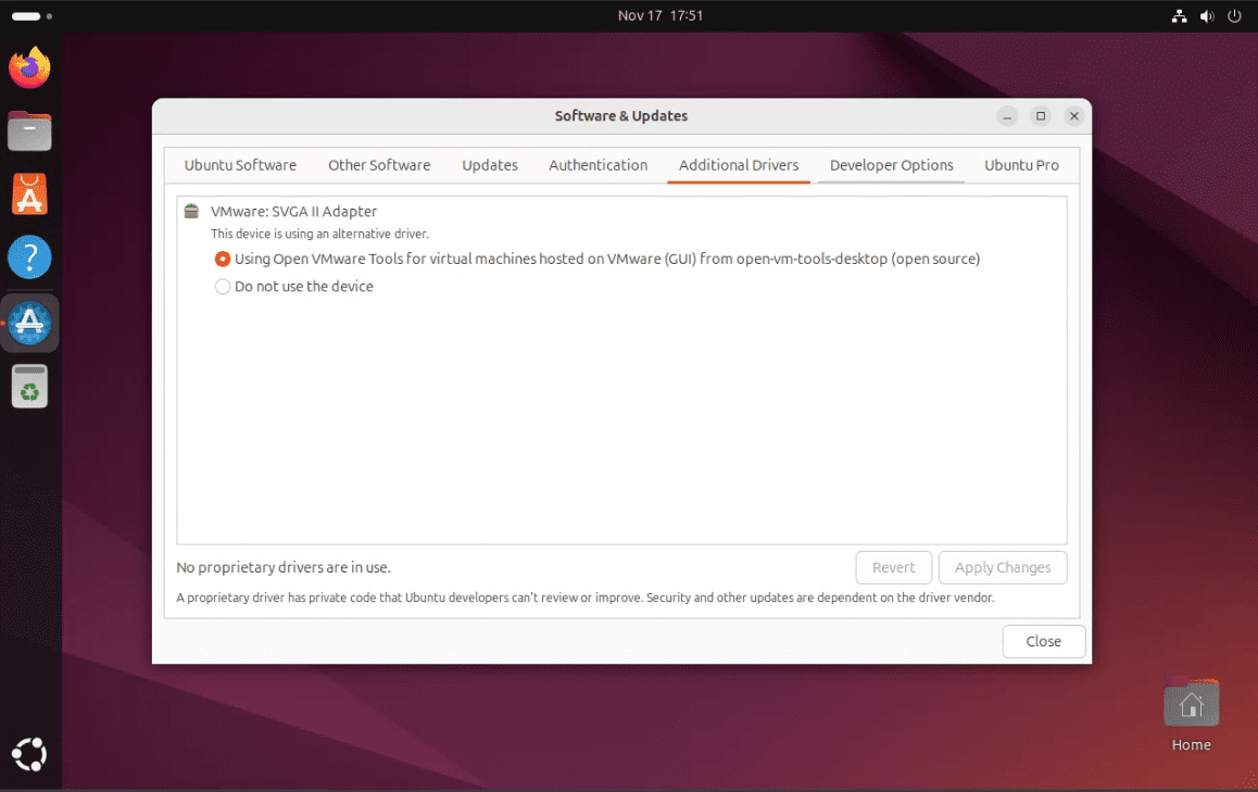 additional drivers installation in ubuntu desktop