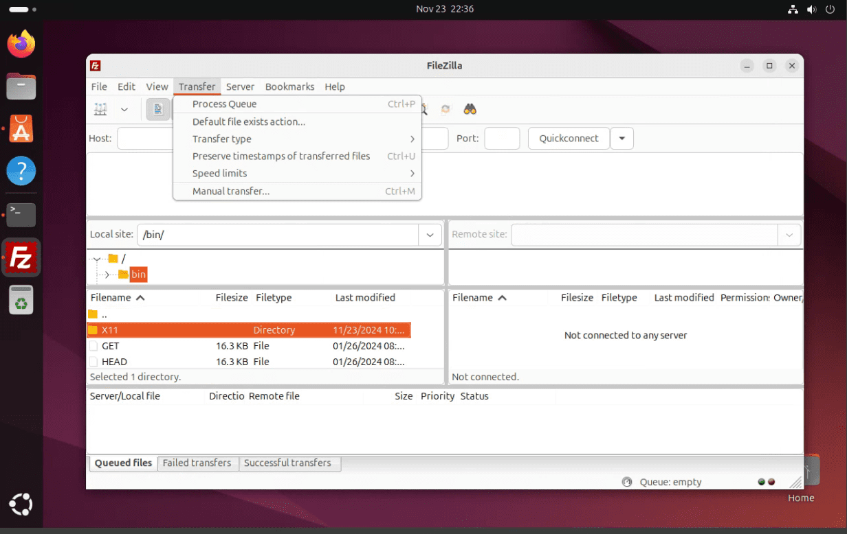 filezilla on ubuntu